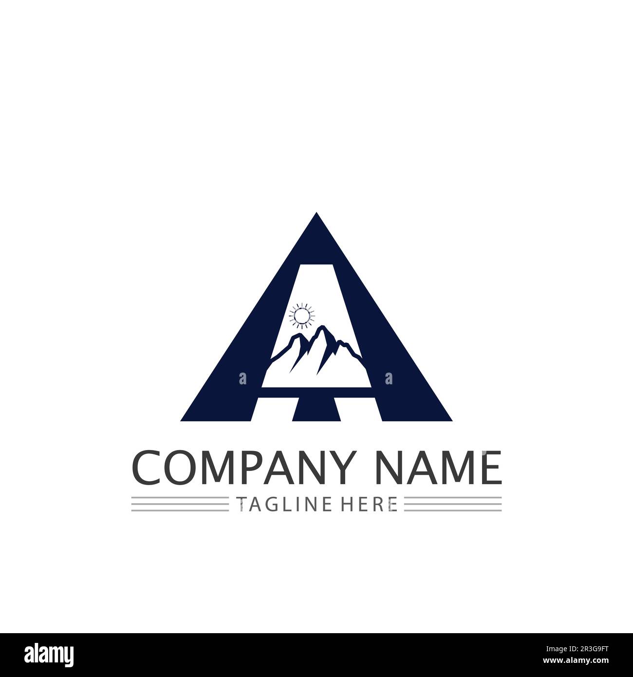 Mountain icon Logo and iceberg Template Vector illustration design Stock Vector