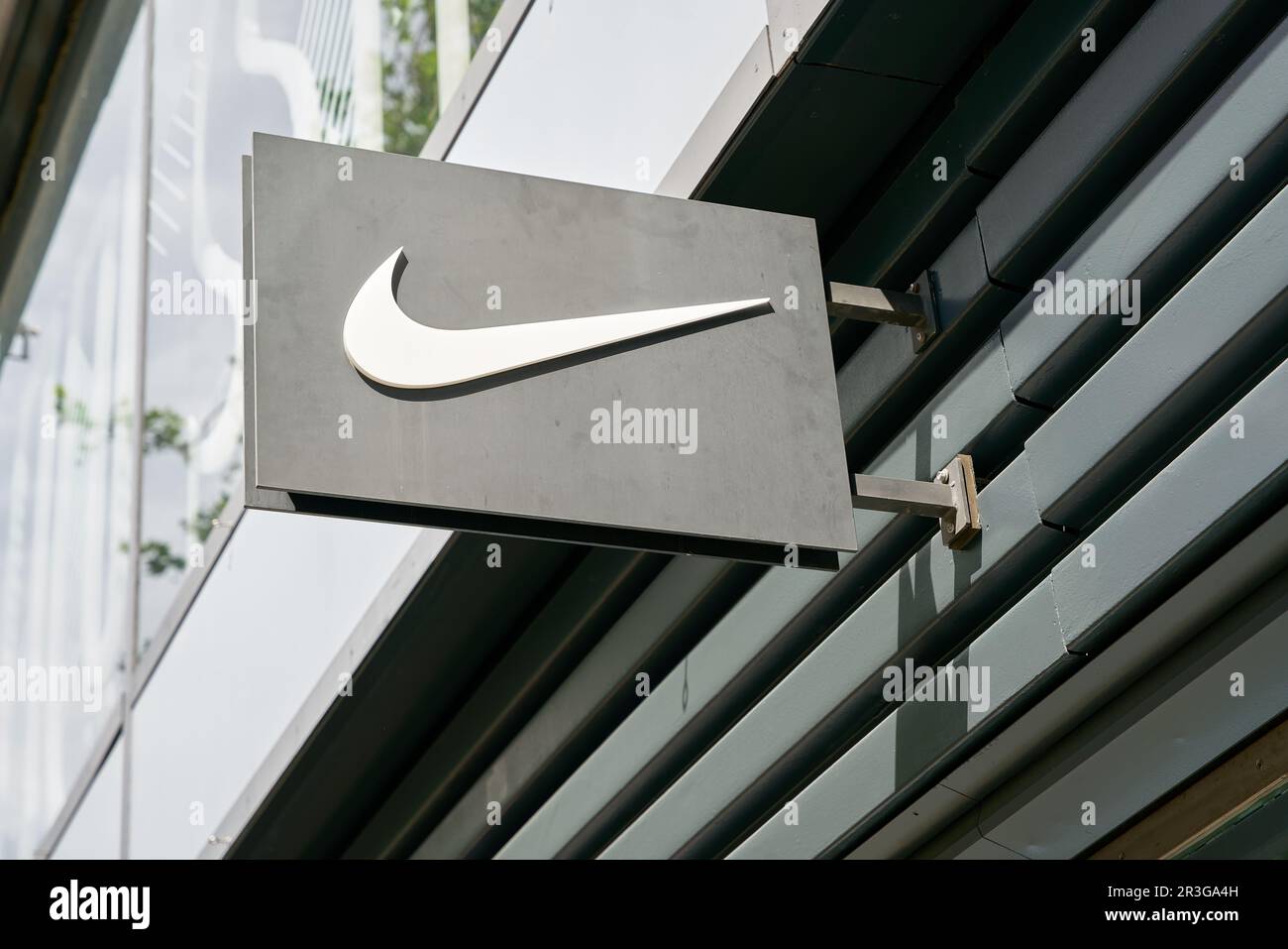 Store of the sporting goods manufacturer Nike on the Kurfuerstendamm in Berlin Stock Photo