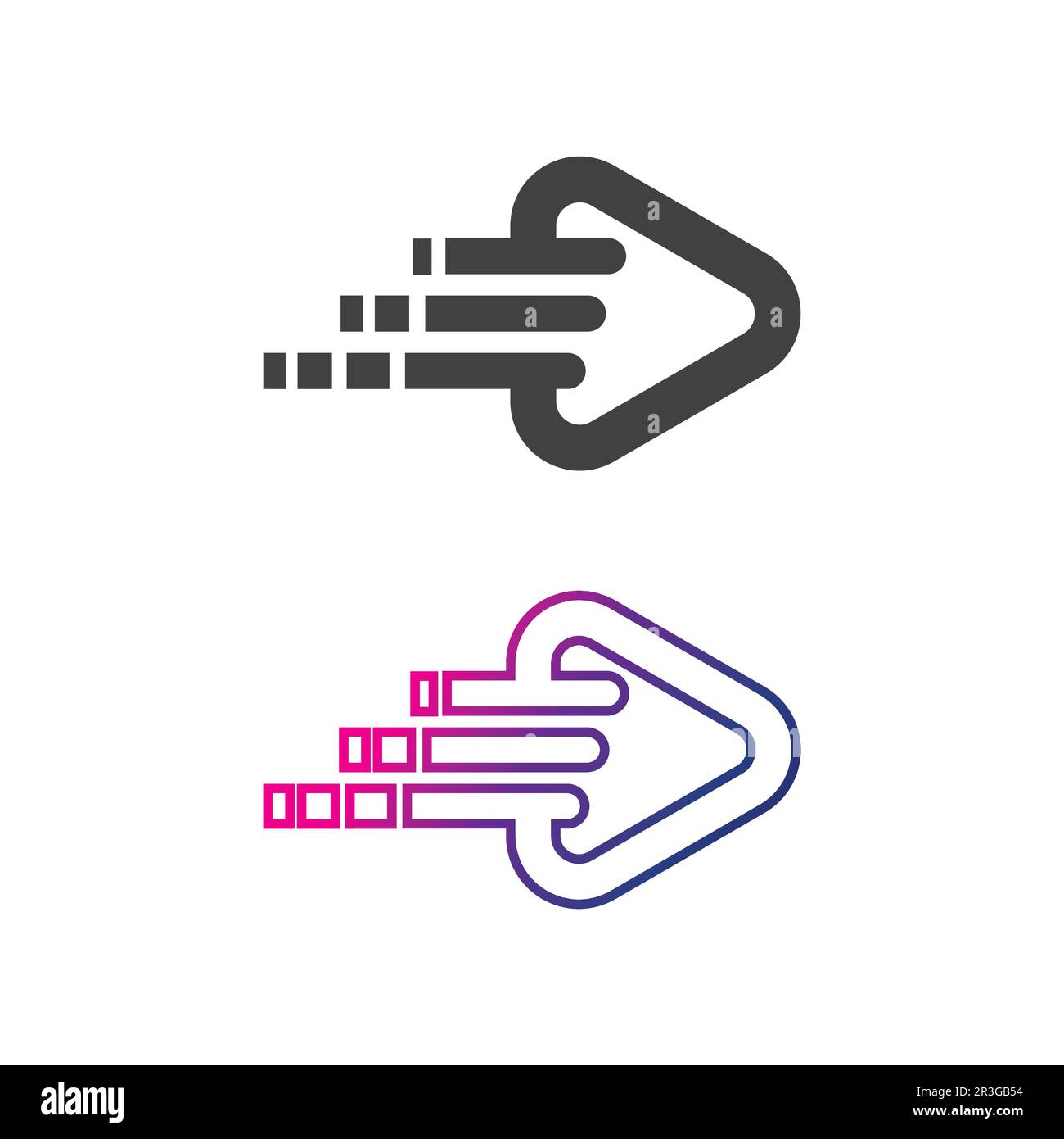 Arrow logo design vector for music, media, play, digital audio and ...