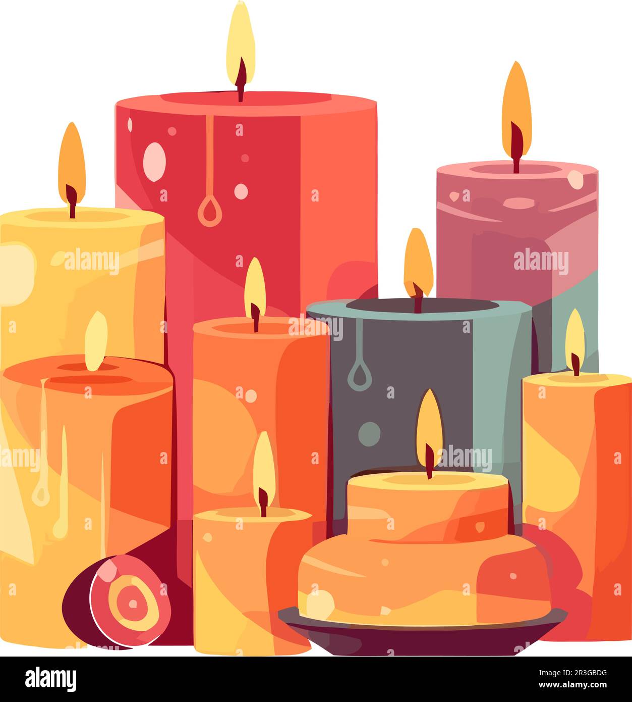 Flame candles light celebration Stock Vector Image & Art Alamy