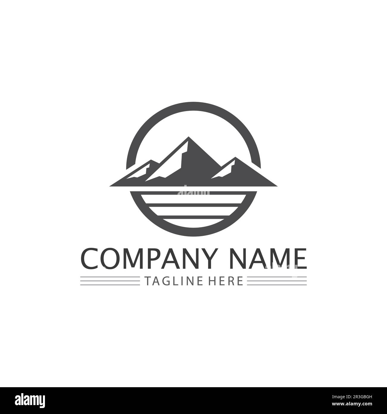 Mountain icon Logo and iceberg Template Vector illustration design Stock Vector
