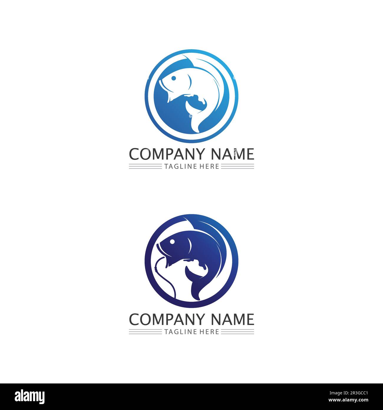 Fish logo and aquatic animal icon template Creative vector symbol Stock ...