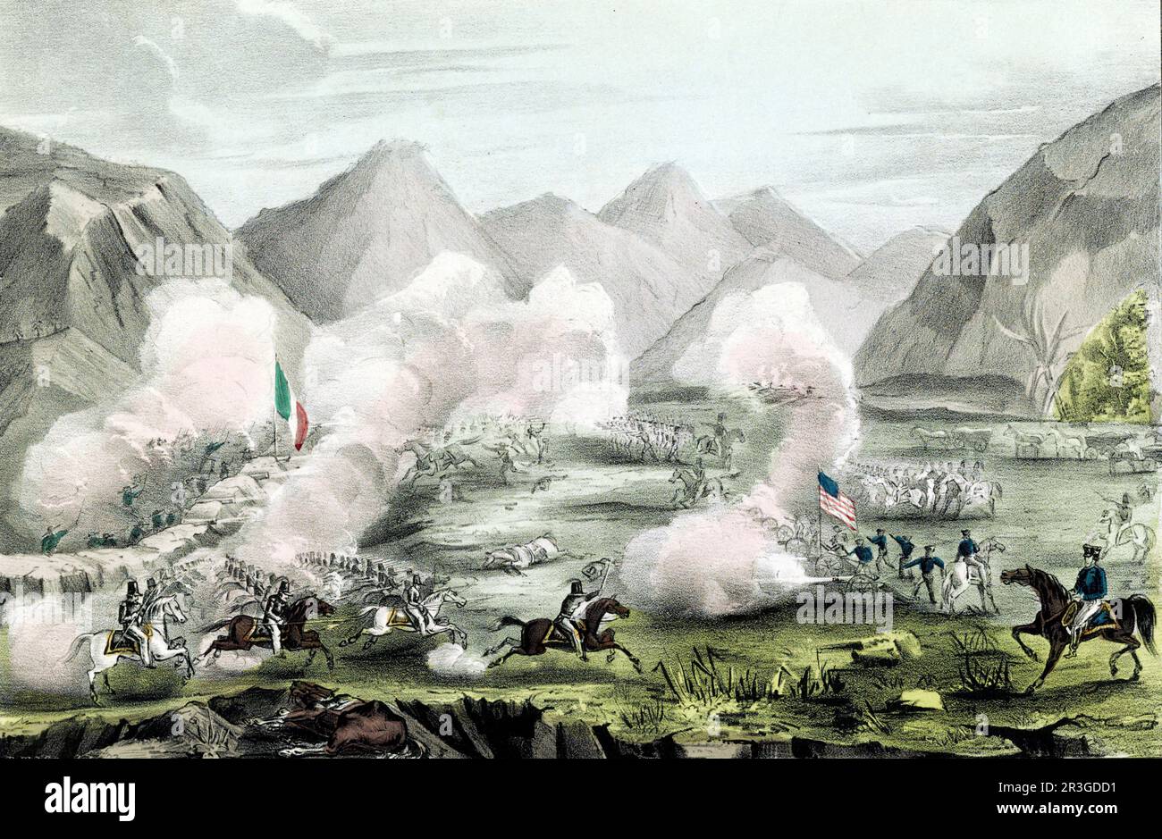 Battle of Sacramento between during the Mexican American War. Stock Photo