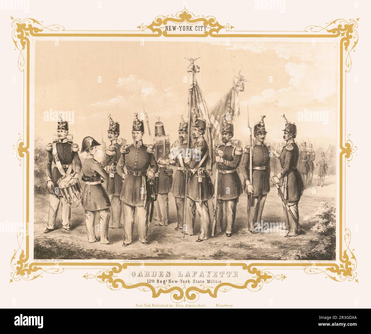 Gardes LaFayette. 12th Regiment, New York State Militia, circa 1850. Stock Photo