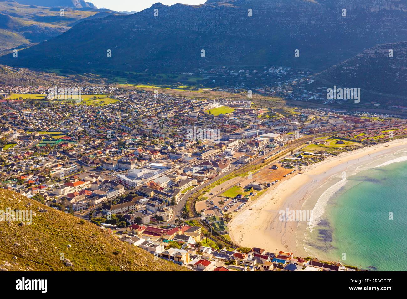 Fish Hoek residential neighborhood viewed from the top of mountain