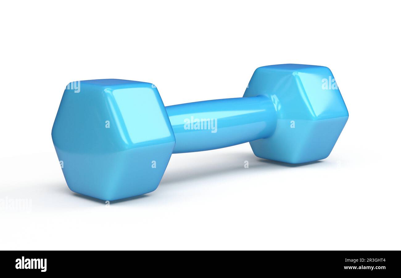 Blue fitness weight 3D Stock Photo