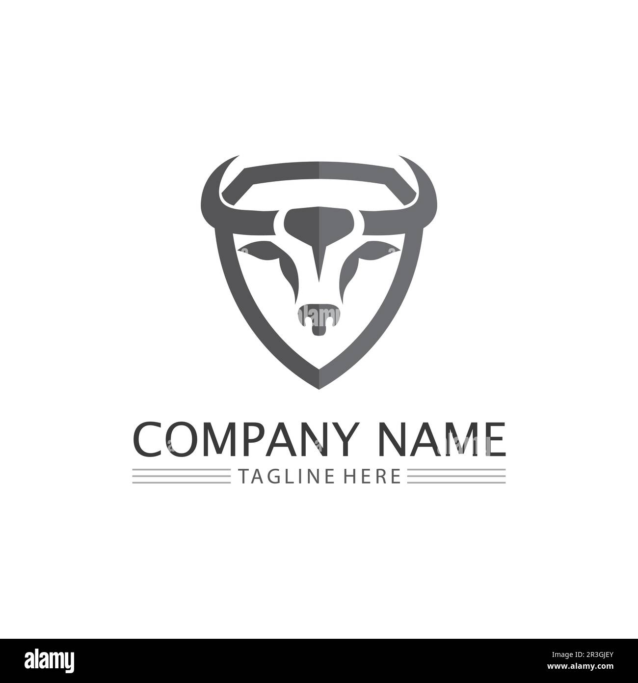 Bull buffalo head cow animal mascot logo design vector for sport horn ...