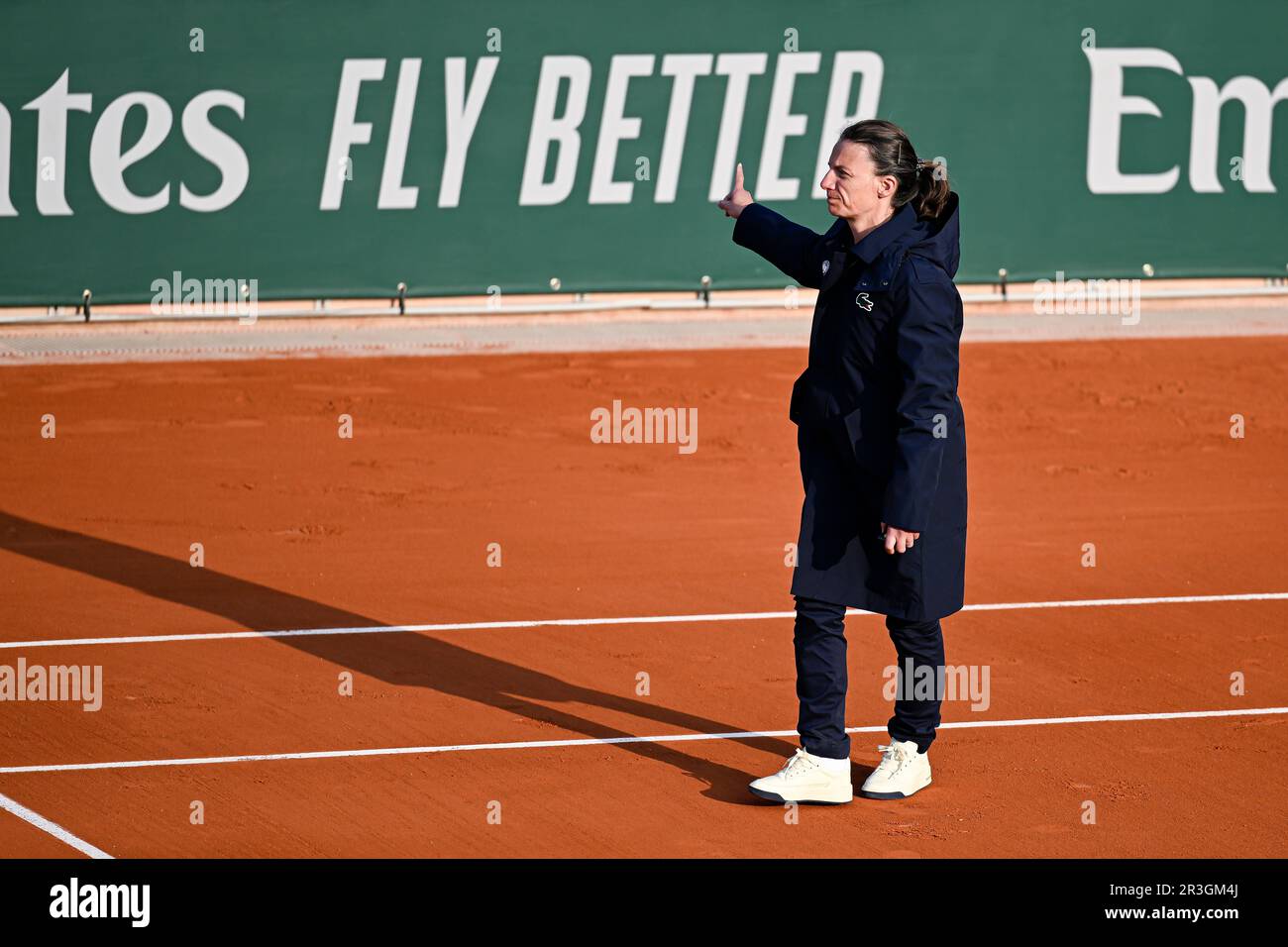 Paris, France. 23rd May, 2023. The chair umpire during the French Open, Grand Slam tennis