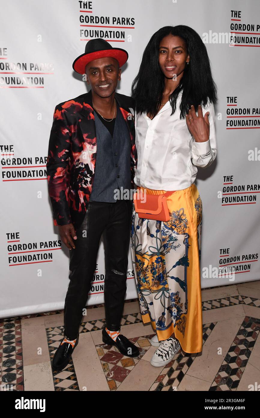 New York, USA. 23rd May, 2023. Marcus Samuelsson and Maya Haile walking