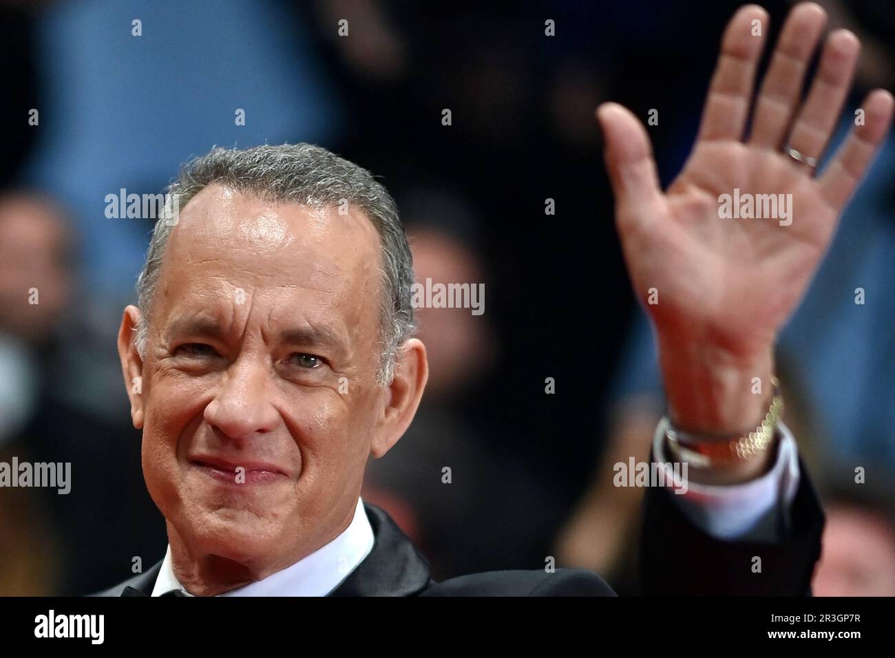 Tom Hanks attend the Asteroid City red carpet during the 76th annual Cannes film festival at