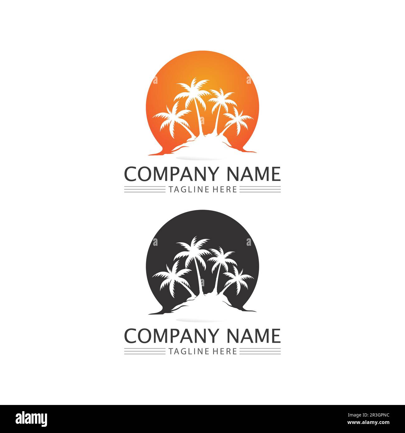 Palm tree summer logo template vector illustration Stock Vector