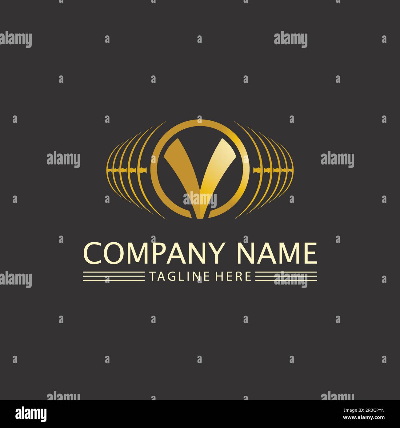 V Letter Lightning Logo Template vector icon illustration design Stock Vector