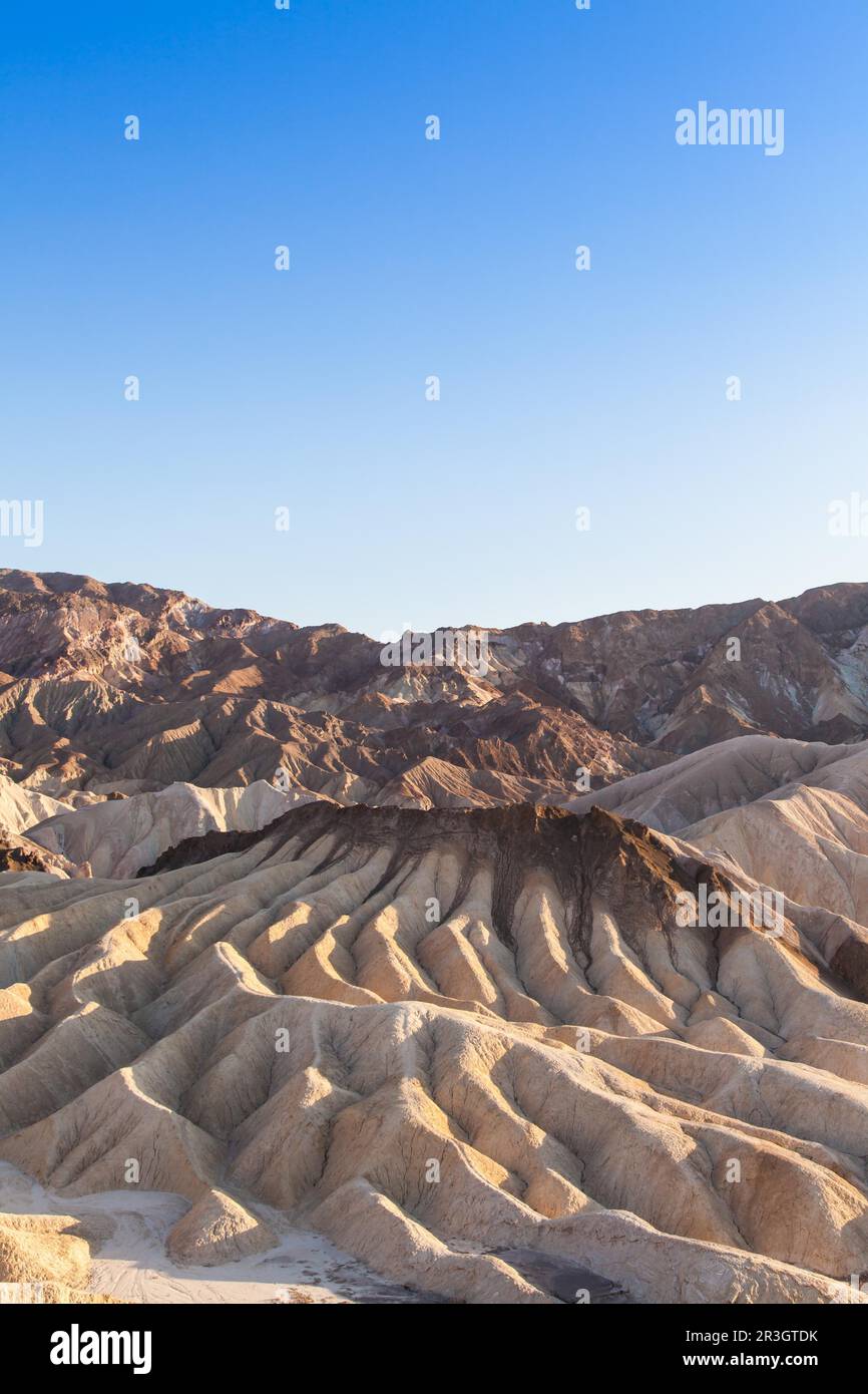 Death Valley, California. Panorama from Zabriesie Point at sunset Stock Photo