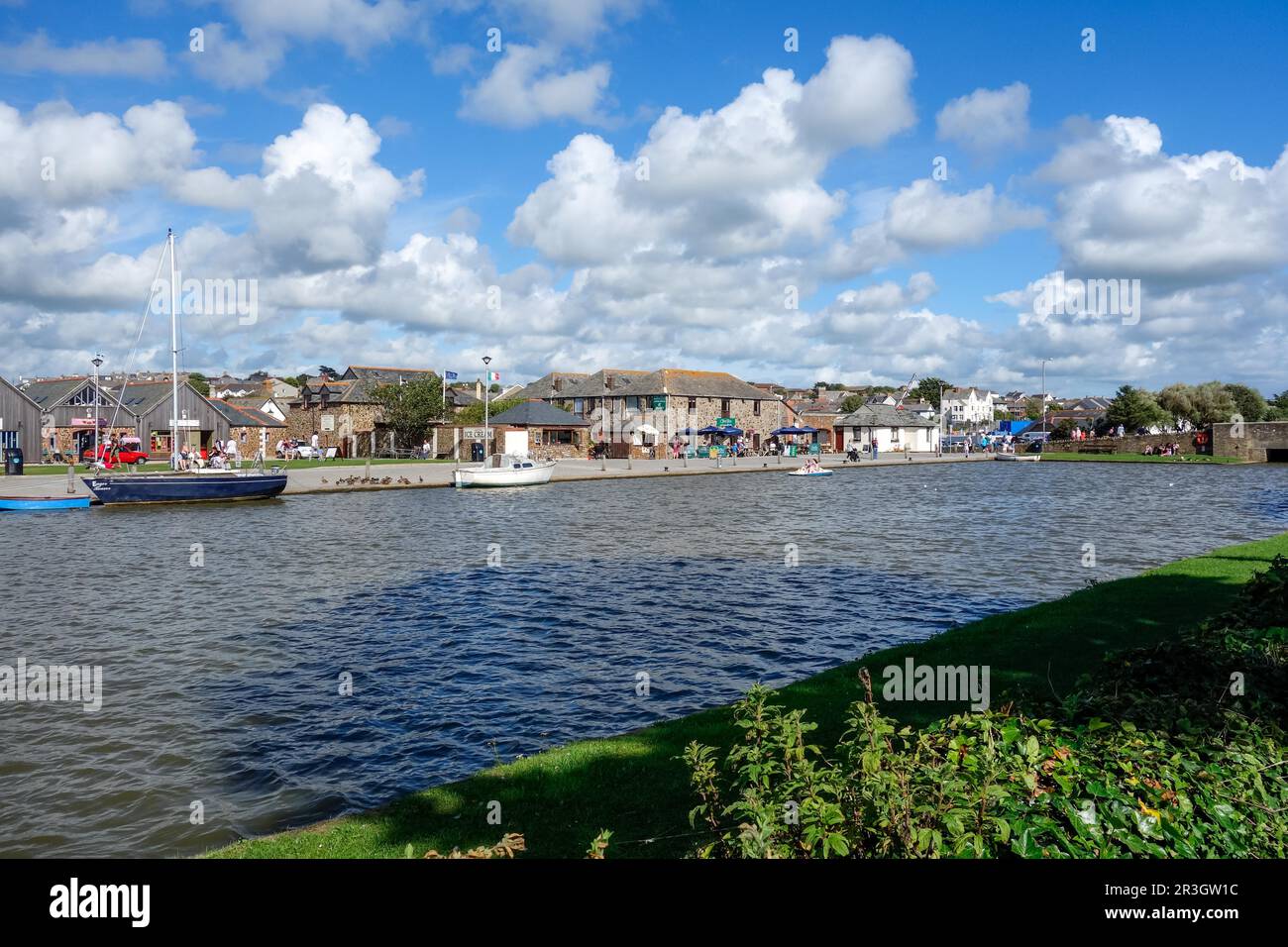 BUDE, CORNWALL, UK - AUGUST 12 : The Canal at Bude in Cornwall on August 12, 2013. Unidentified people Stock Photo
