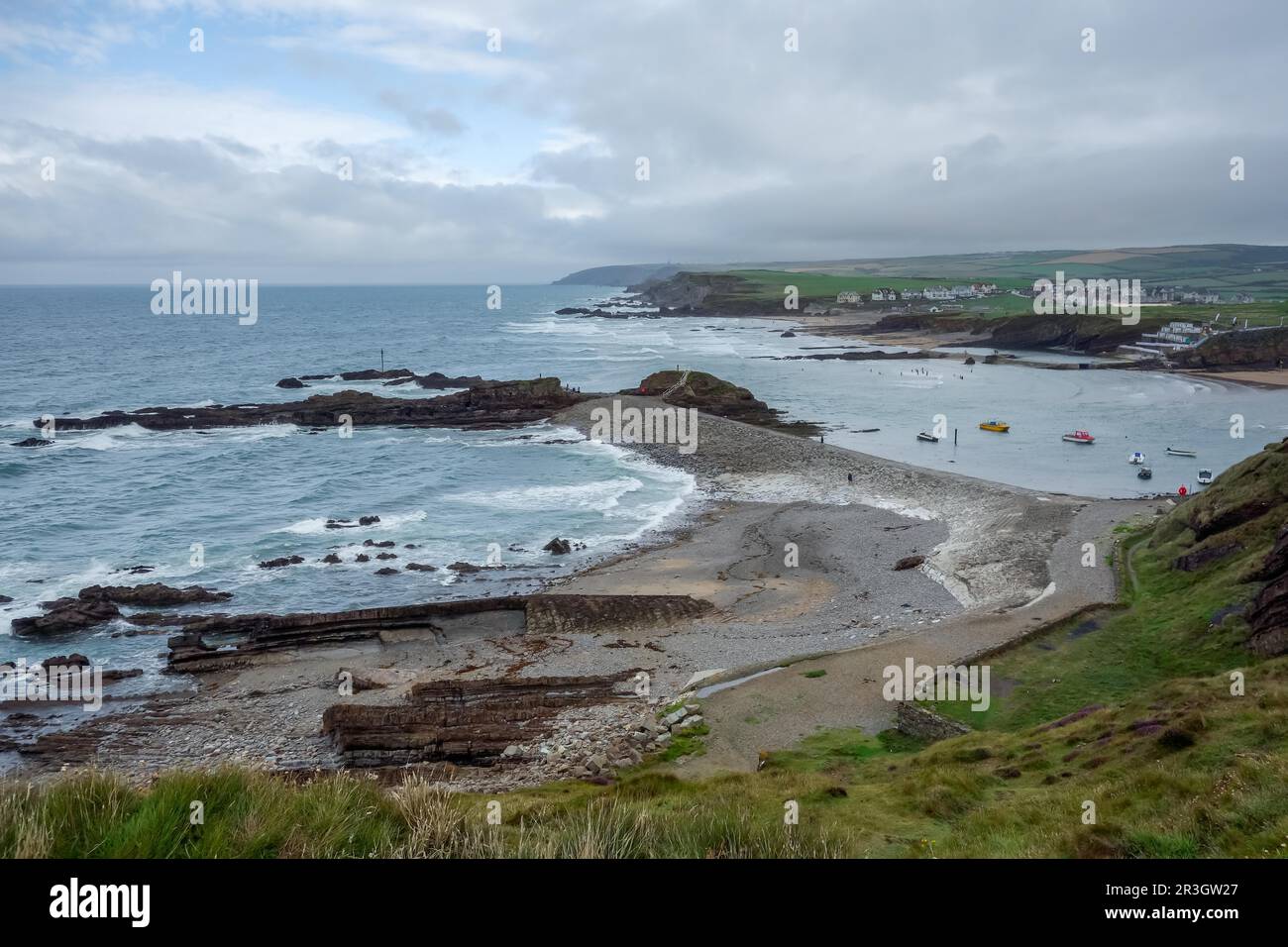 BUDE, CORNWALL/UK - AUGUST 15 : Scenic view of the Bude coastline in Cornwall on August 15, 2013 Stock Photo