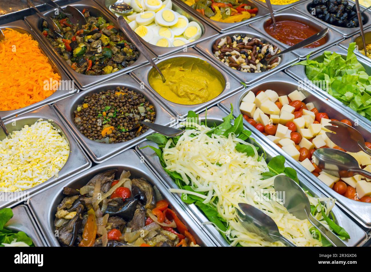 Salad buffet with large selection Stock Photo - Alamy