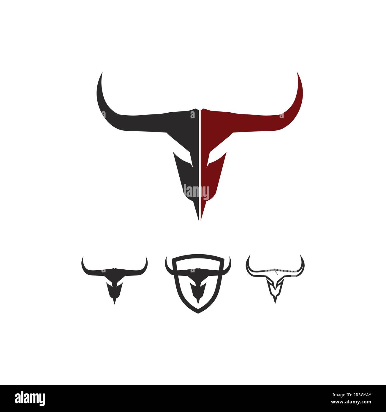 Bull buffalo head cow animal mascot logo design vector for sport horn ...