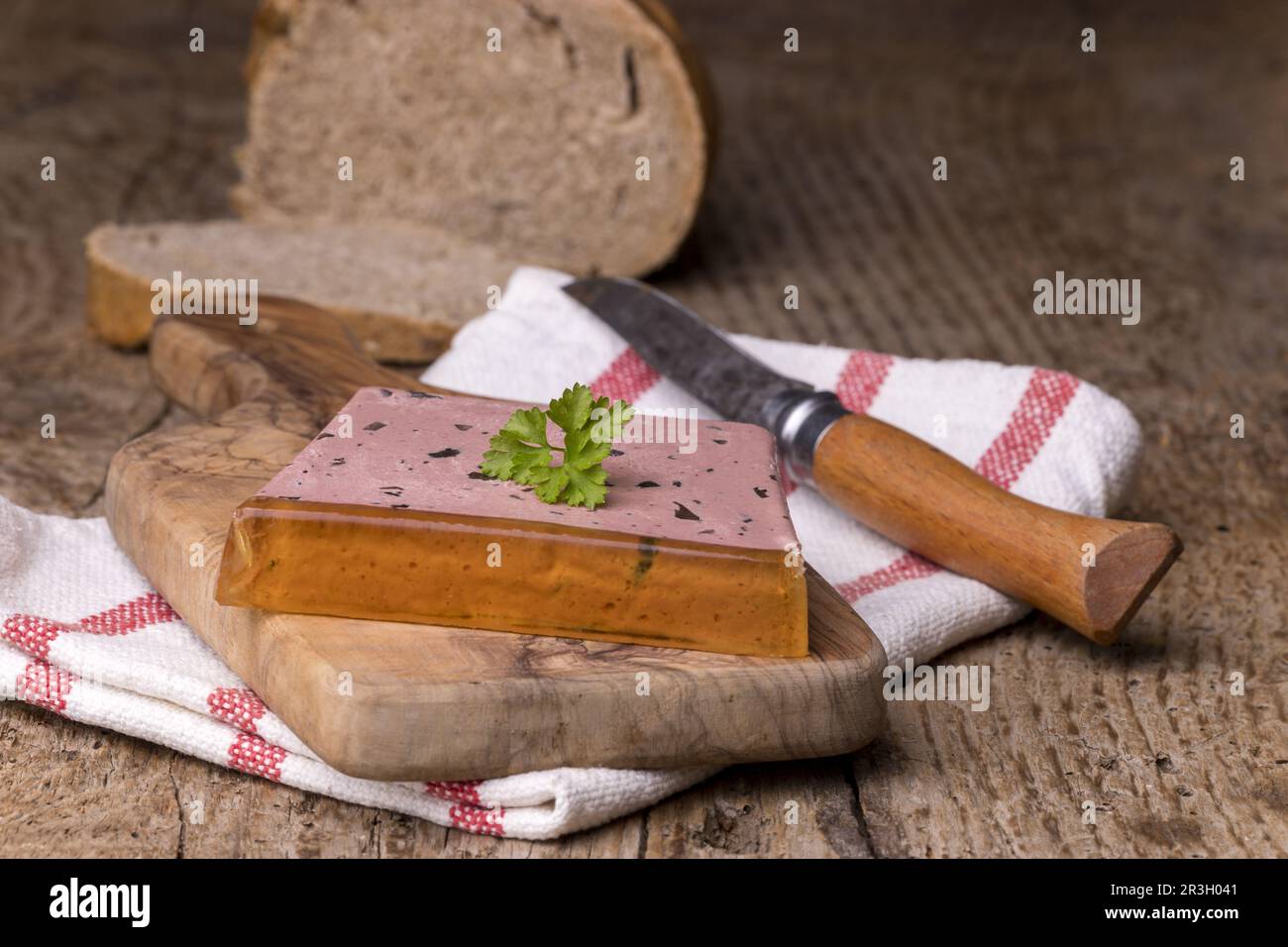 Pate on wood Stock Photo