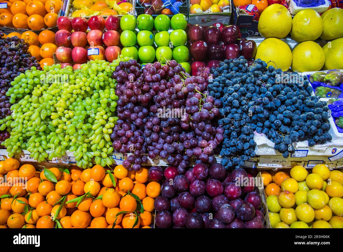 Colourful fruits for sale in the bazaar Souk AlMubarakiya, Kuwait City