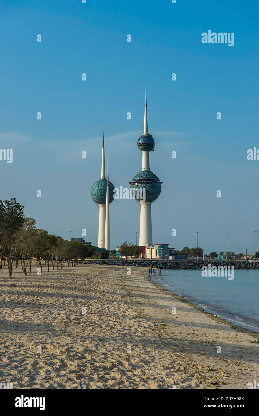 Landmark Kuwait towers in Kuwait City, Kuwait Stock Photo Alamy