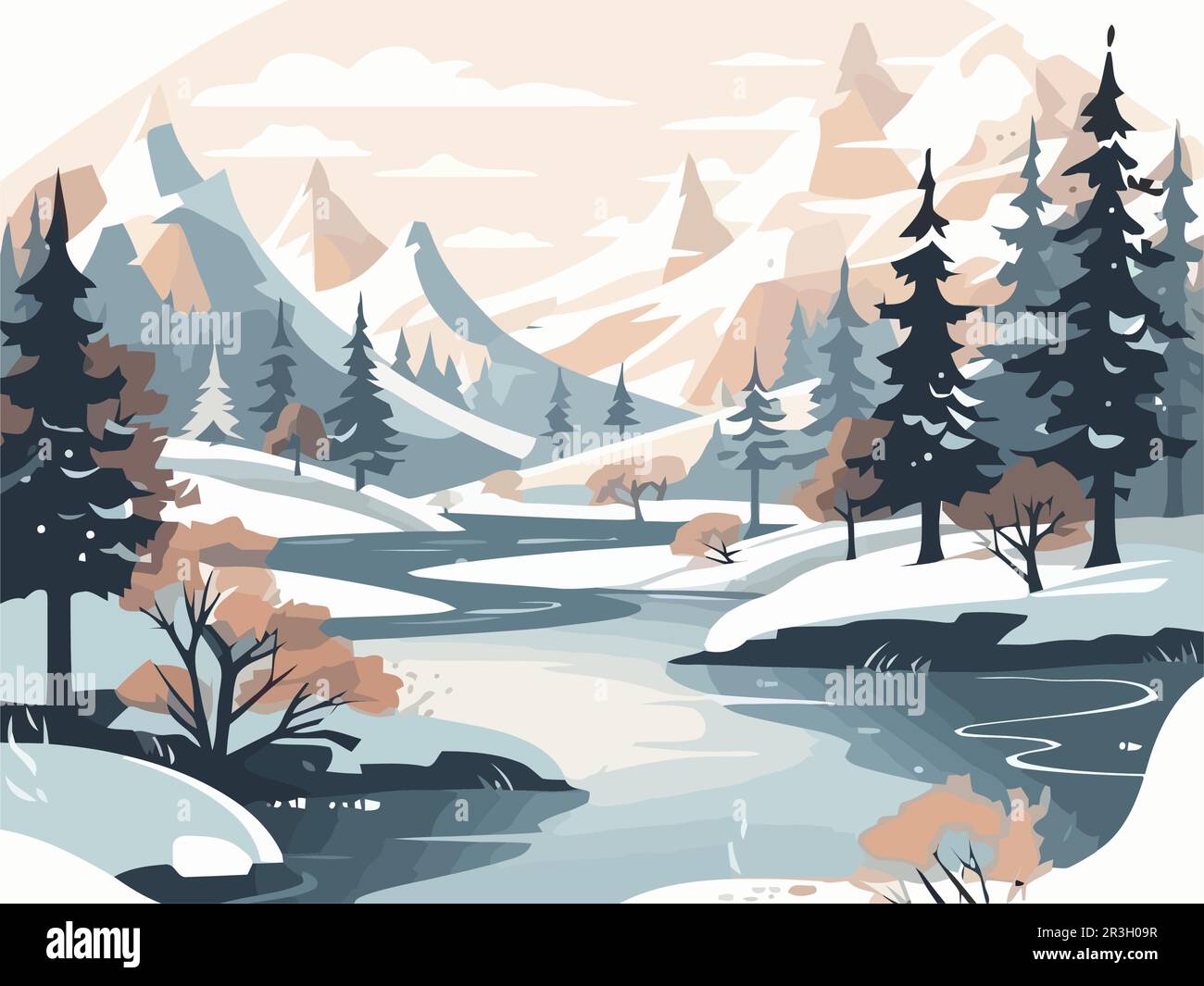 Ice covered mountains Stock Vector Images - Alamy