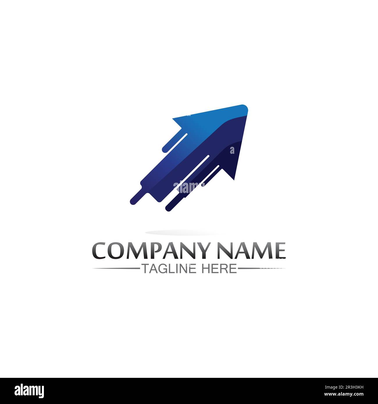 Arrow logo design vector for music, media, play, digital audio and ...