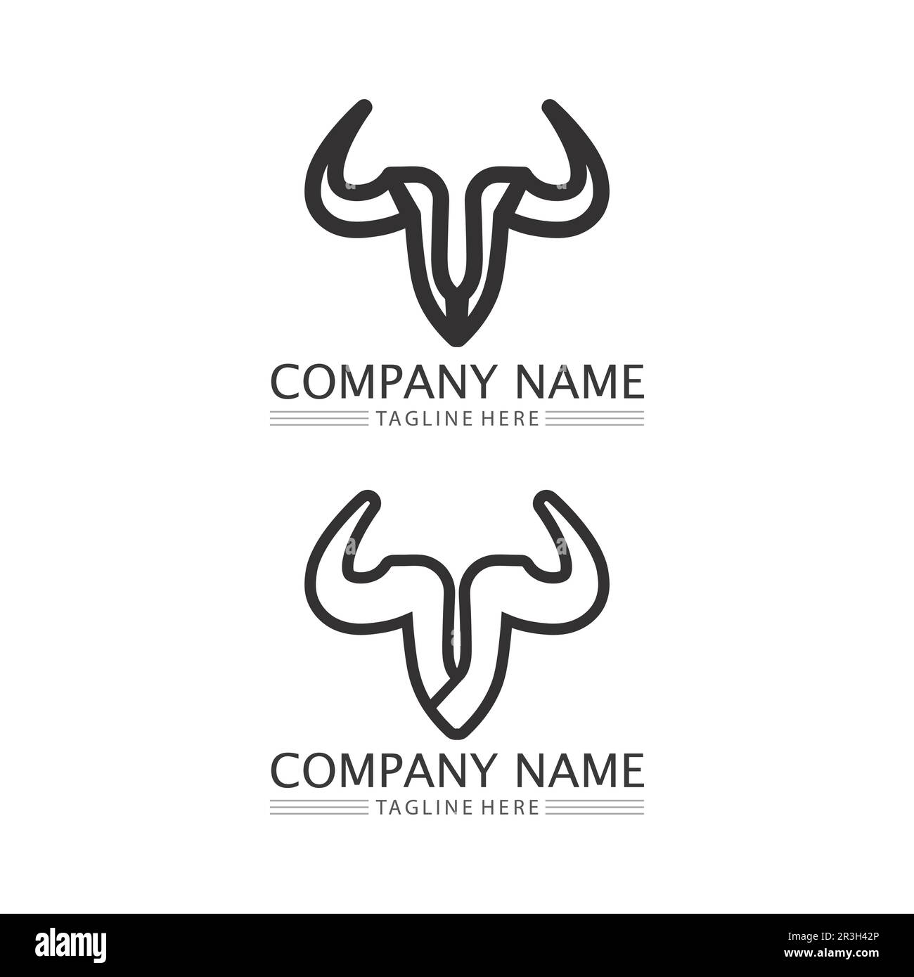 Bull and buffalo head cow animal mascot logo design vector for sport ...