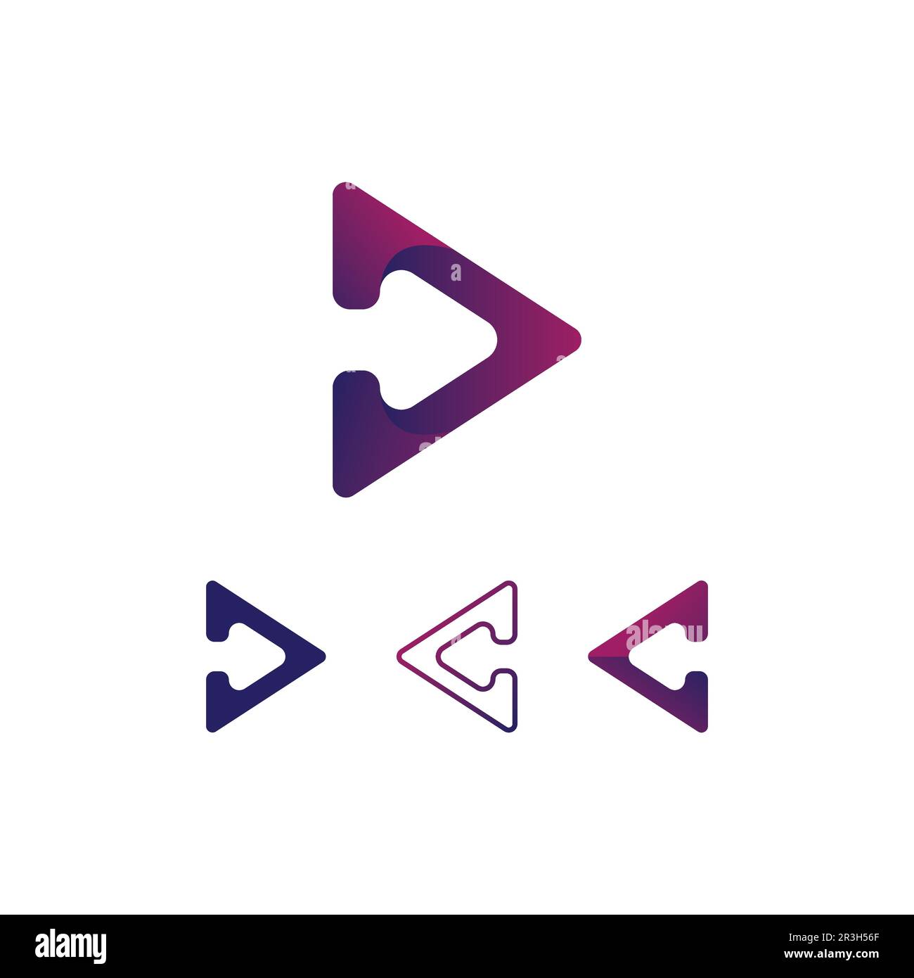 Arrow logo design vector for music, media, play, digital audio and ...