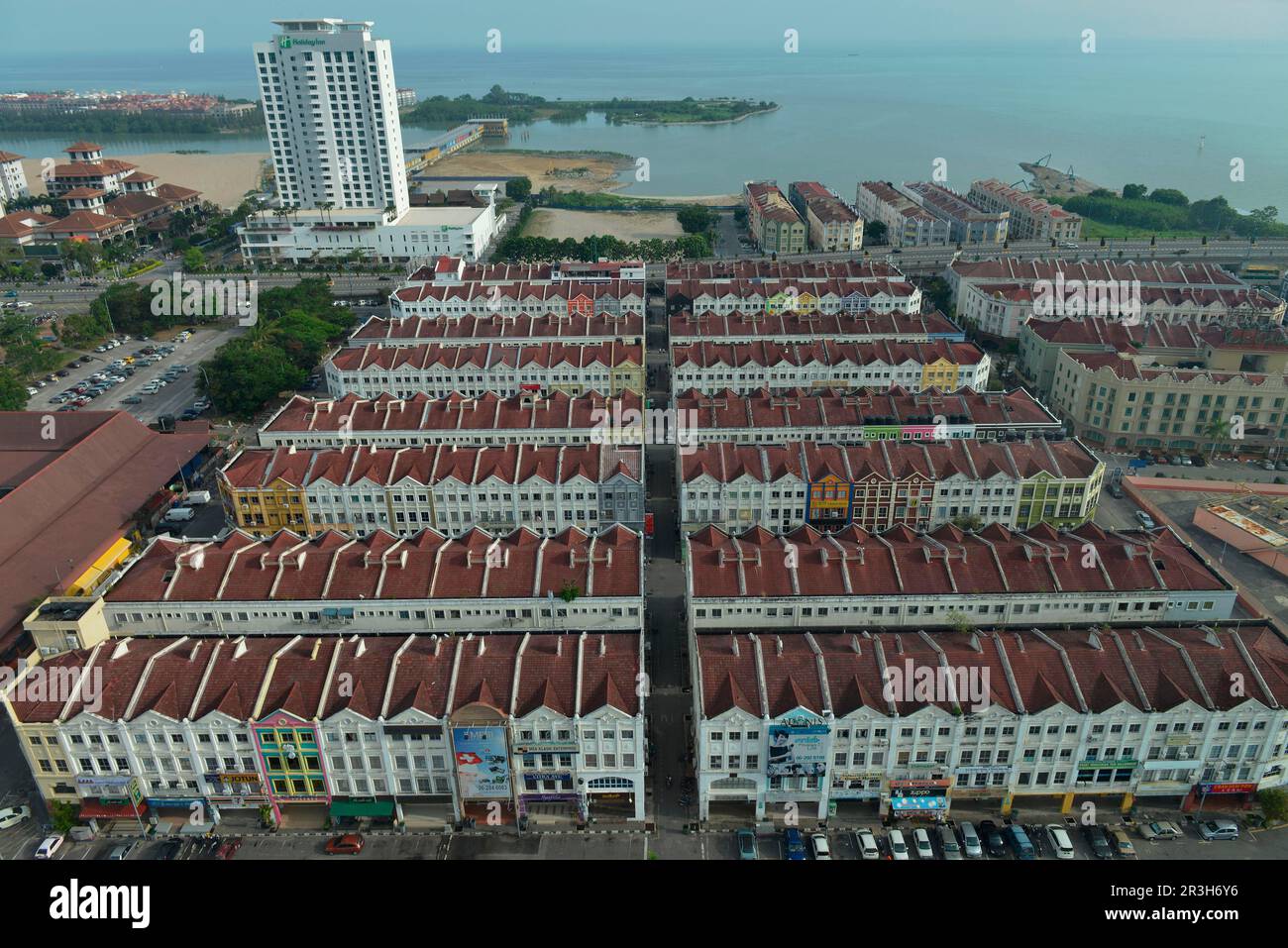 Warehouses, waterfront, Melaka, Malaysia Stock Photo Alamy