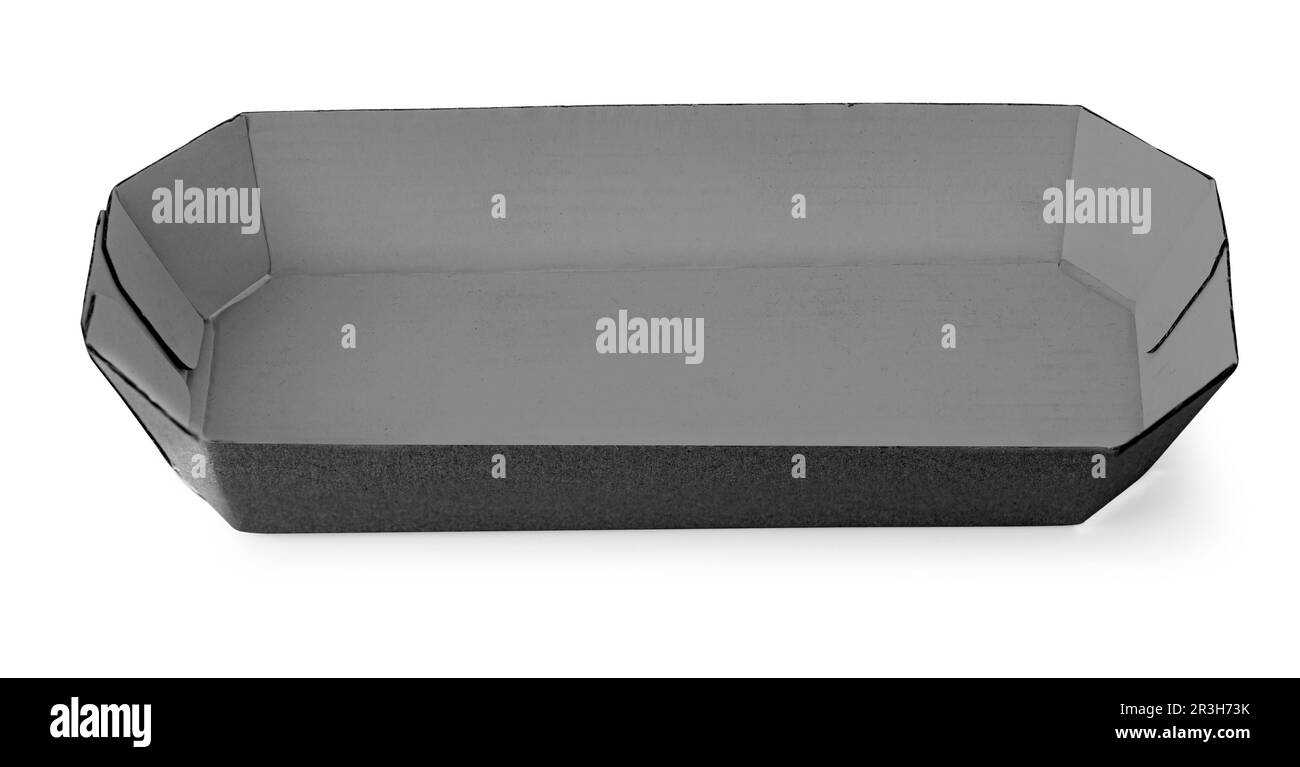 Black Paper food tray isolated on white background with clipping path