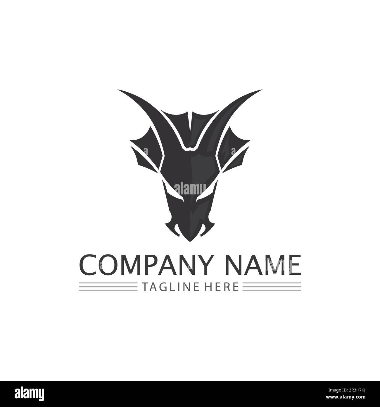 Dragon design logo vector icon illustration design logo template fantasy animals Stock Vector