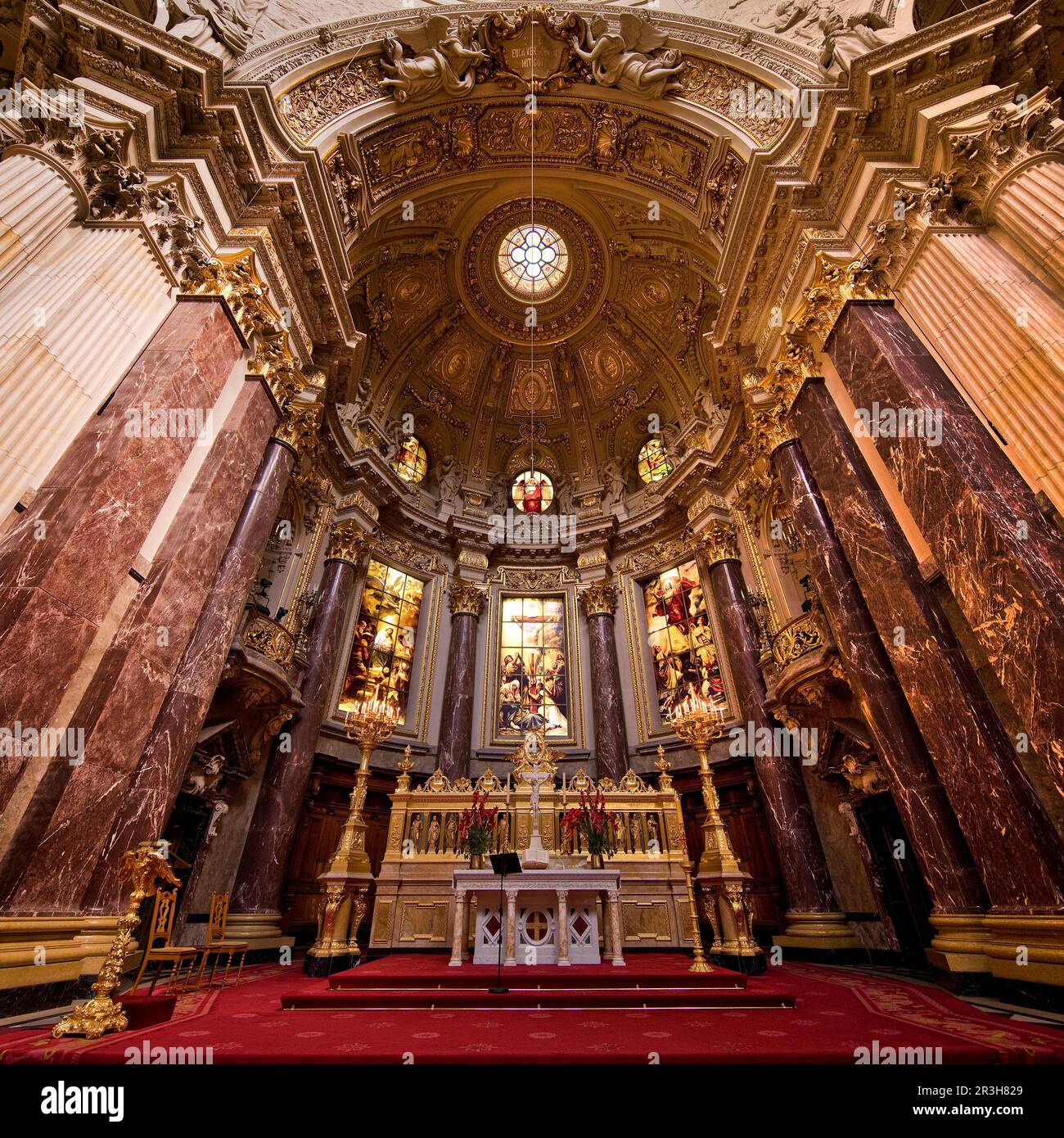 Interior shot altar, Berlin Cathedral, Berlin, Germany, Europe Stock Photo