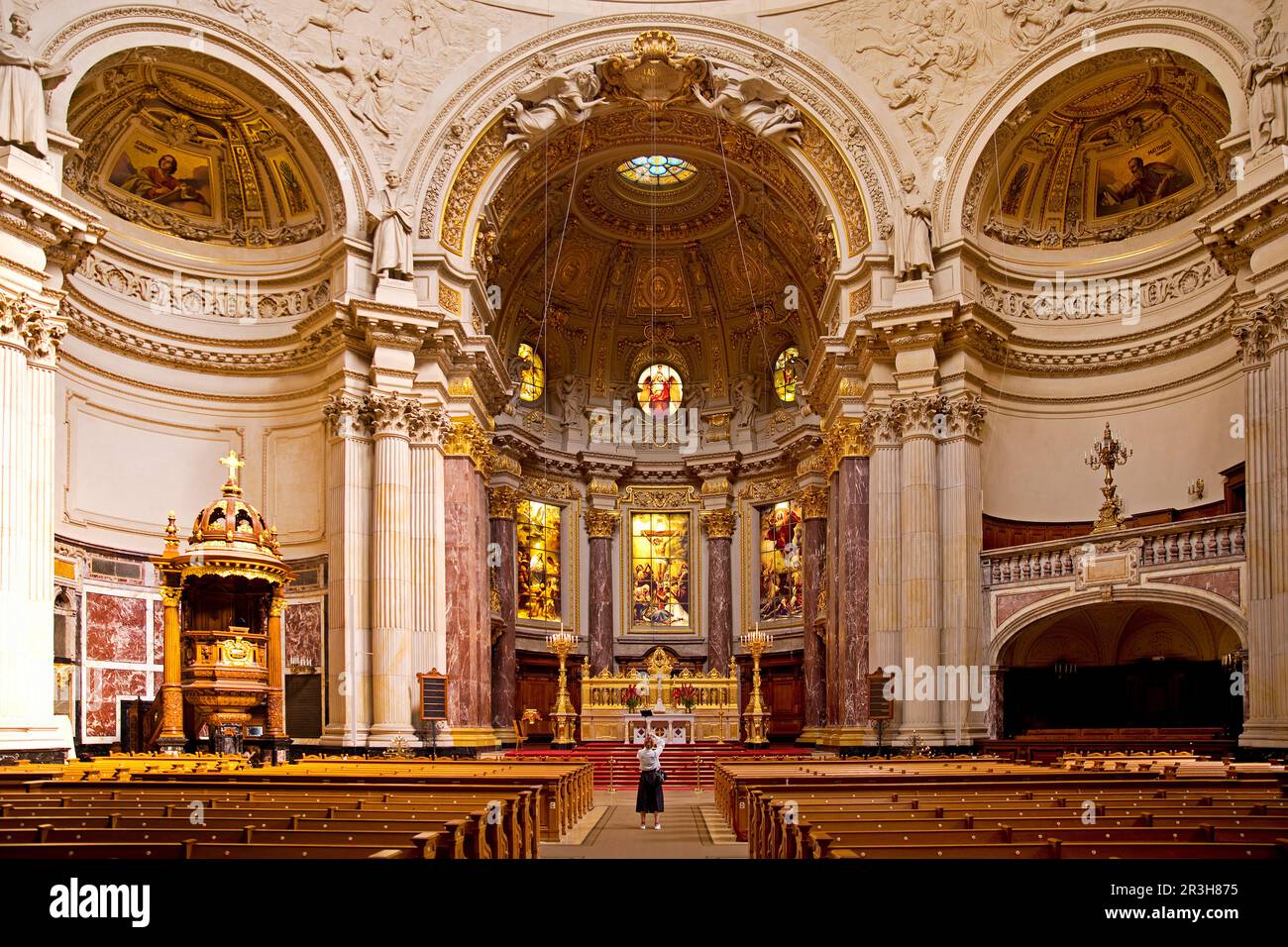 Interior shot of Berlin Cathedral, Berlin, Germany, Europe Stock Photo