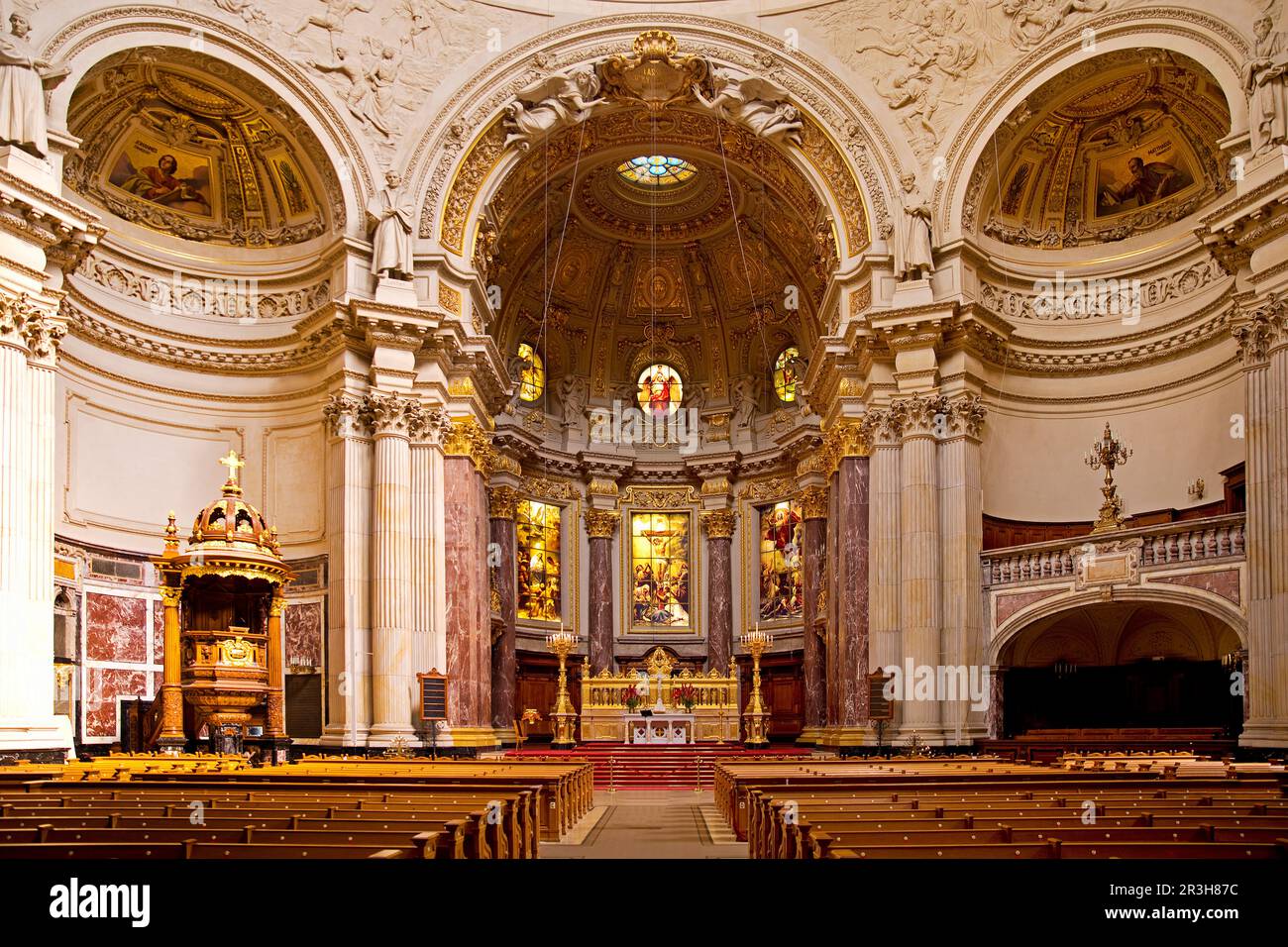 Interior shot of Berlin Cathedral, Berlin, Germany, Europe Stock Photo