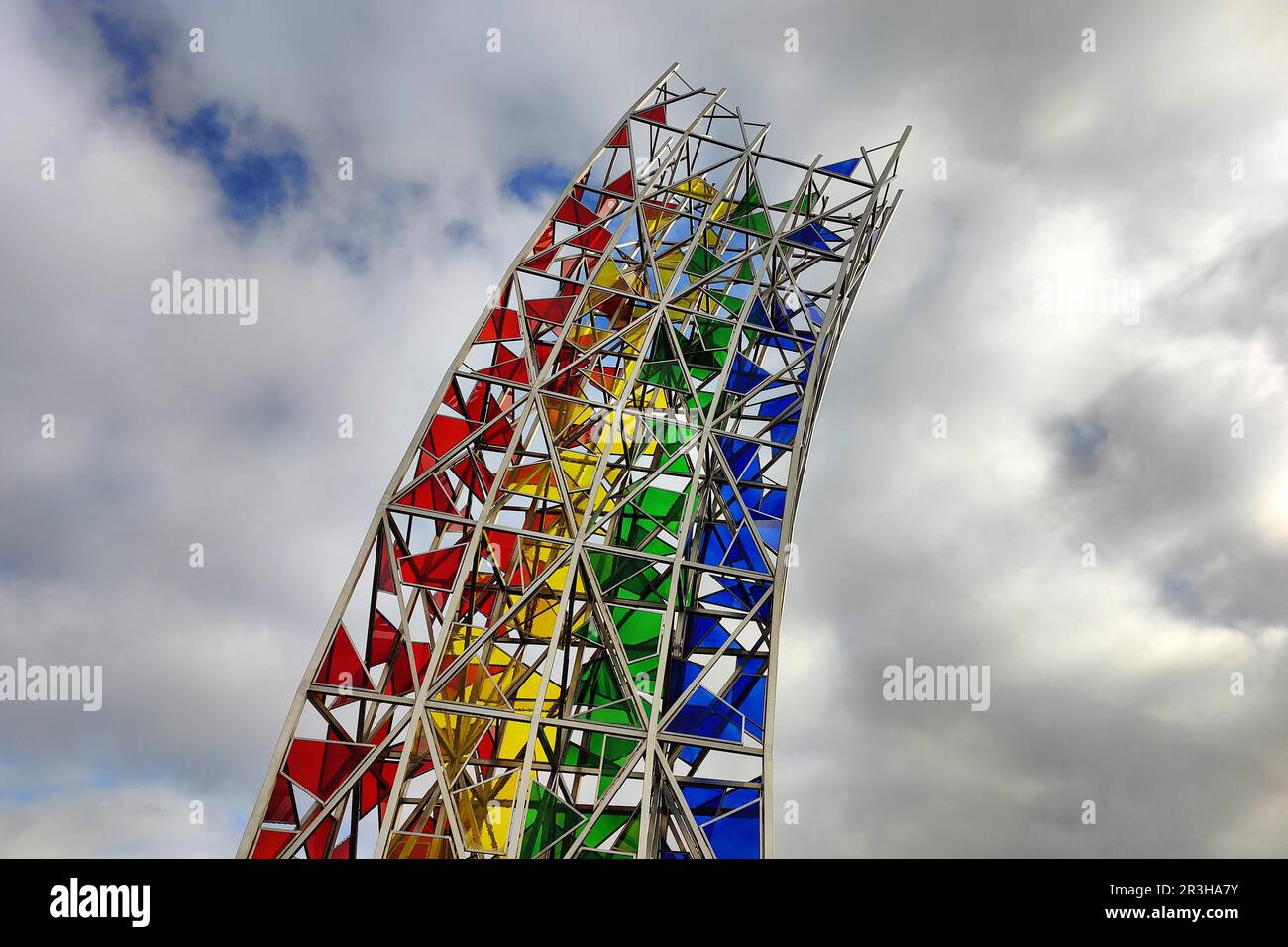 Rainbow sculpture entitled Regnbogi by Icelandic artist Ruri, Airport ...