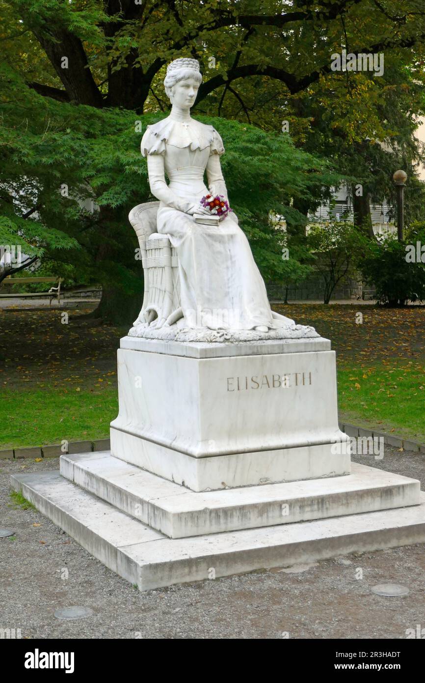 Elisabeth monument in Meran Stock Photo