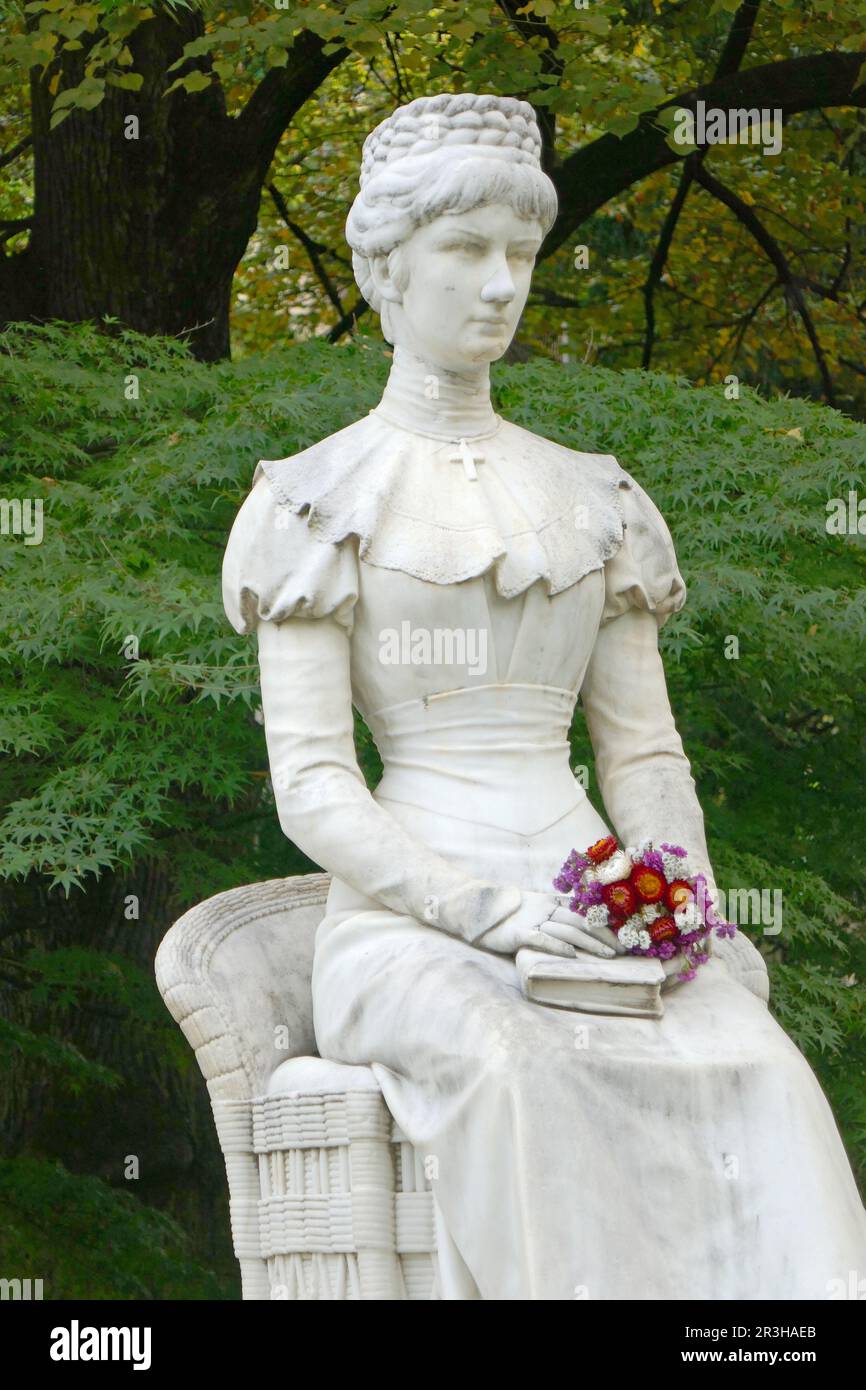 Elisabeth monument in Meran Stock Photo