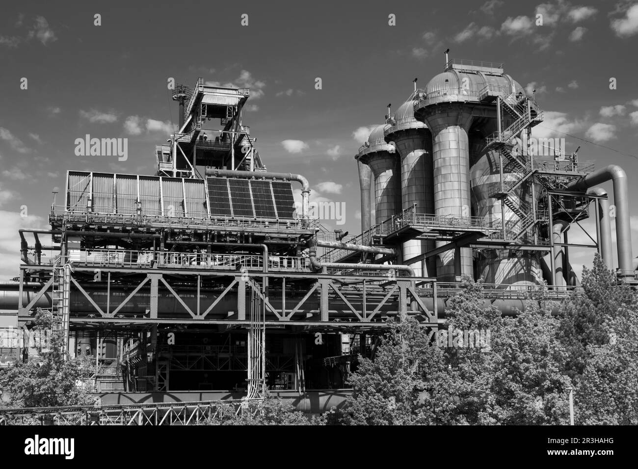 Blast furnace plant, Duisburg-North Landscape Park, former steelworks, Duisburg, Ruhr area, North Rhine-Westphalia, Germany Stock Photo