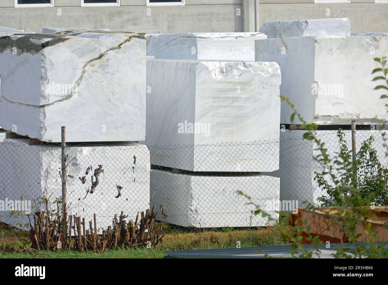 Marble blocks in South Tyrol Stock Photo