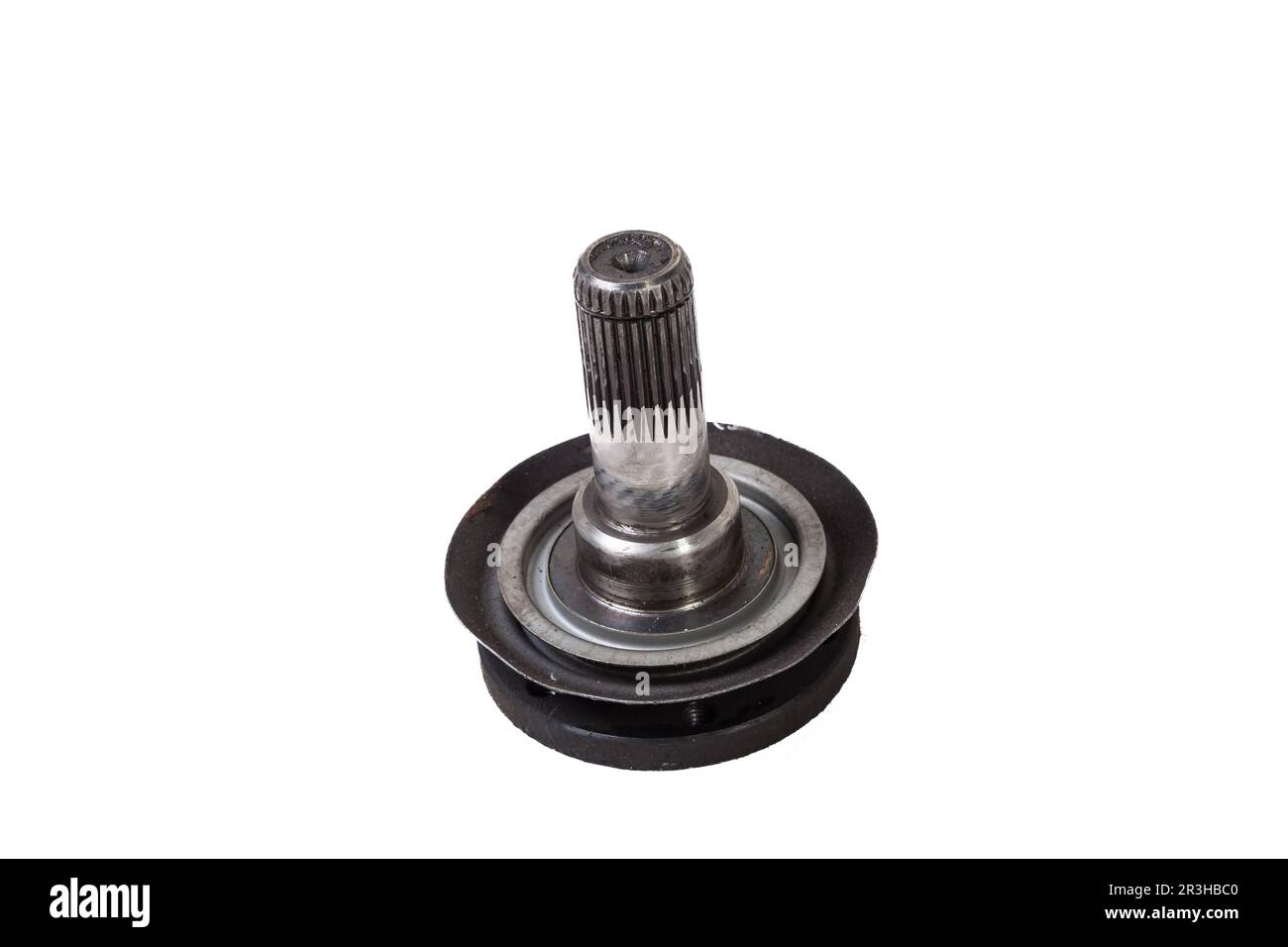Car spare part flangle wheel drive cv joint on white isolated