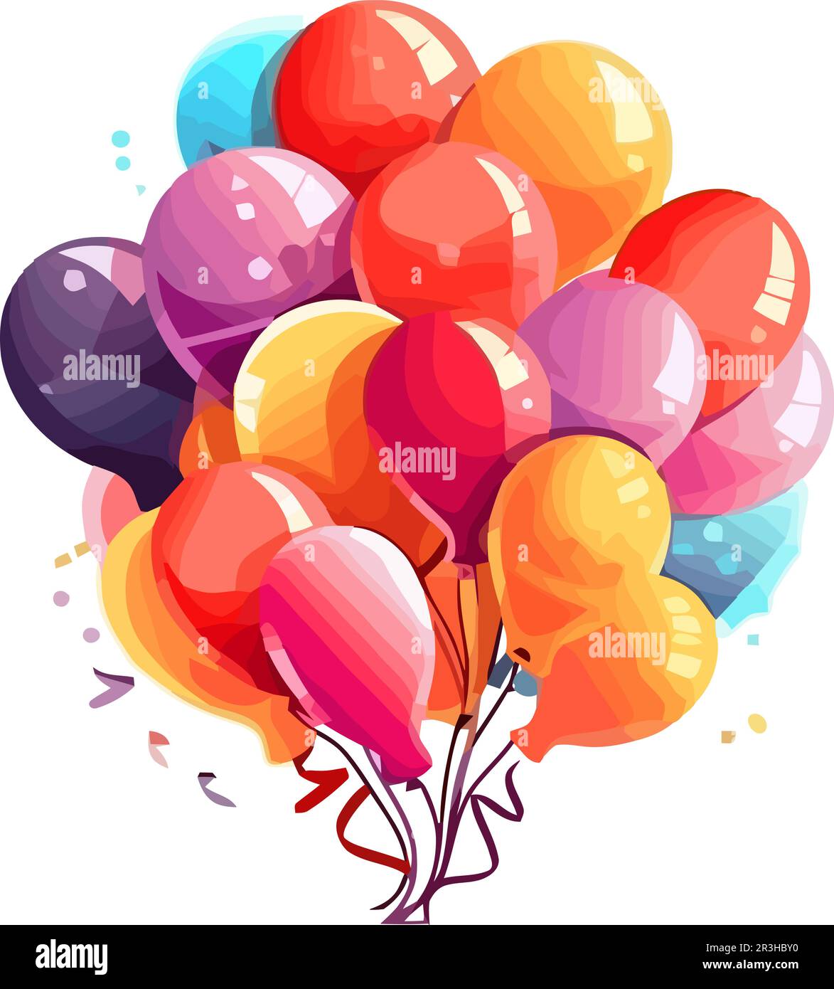 Flying Balloons Bring Joy To Celebration Stock Vector Image Art Alamy