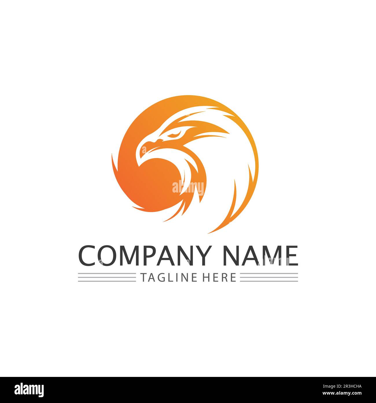 Falcon, eagle Logo and wings Template vector illustration design icon Stock Vector