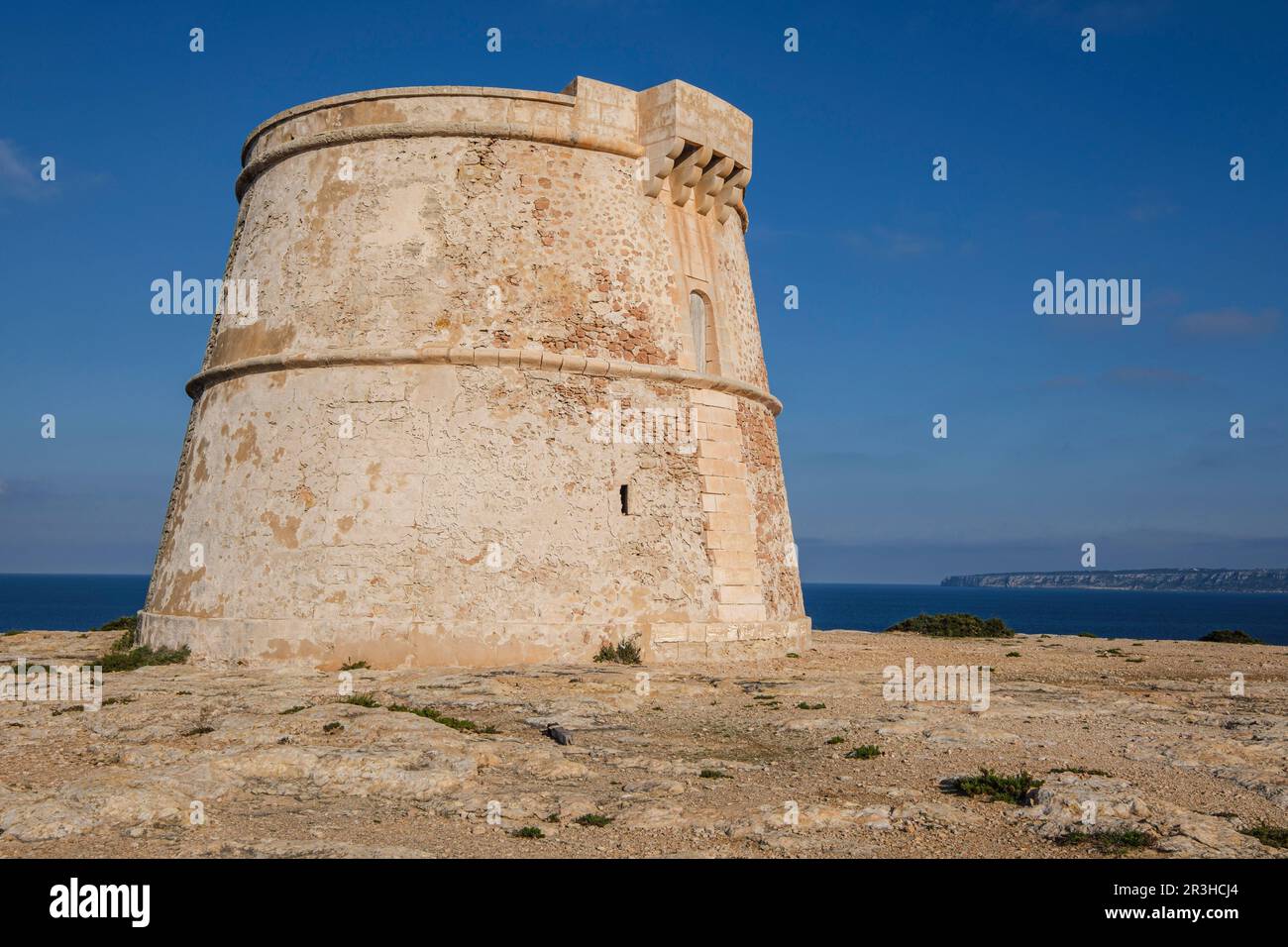 Torre de sa Punta Prima, Formentera, Pitiusas Islands, Balearic Community, Spain. Stock Photo