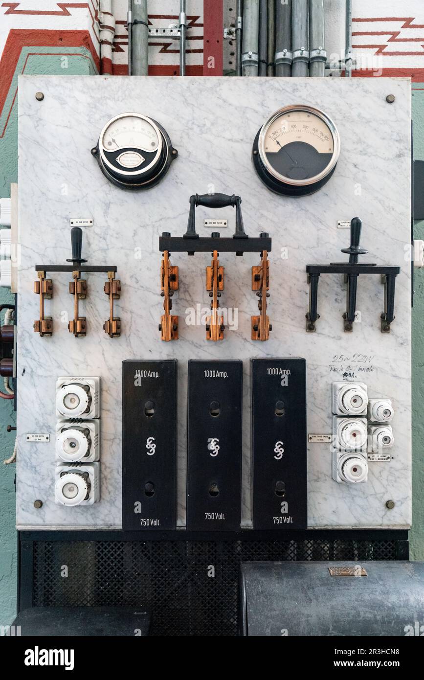 Measuring instruments and control panel at Tyssedal hydropower station ...