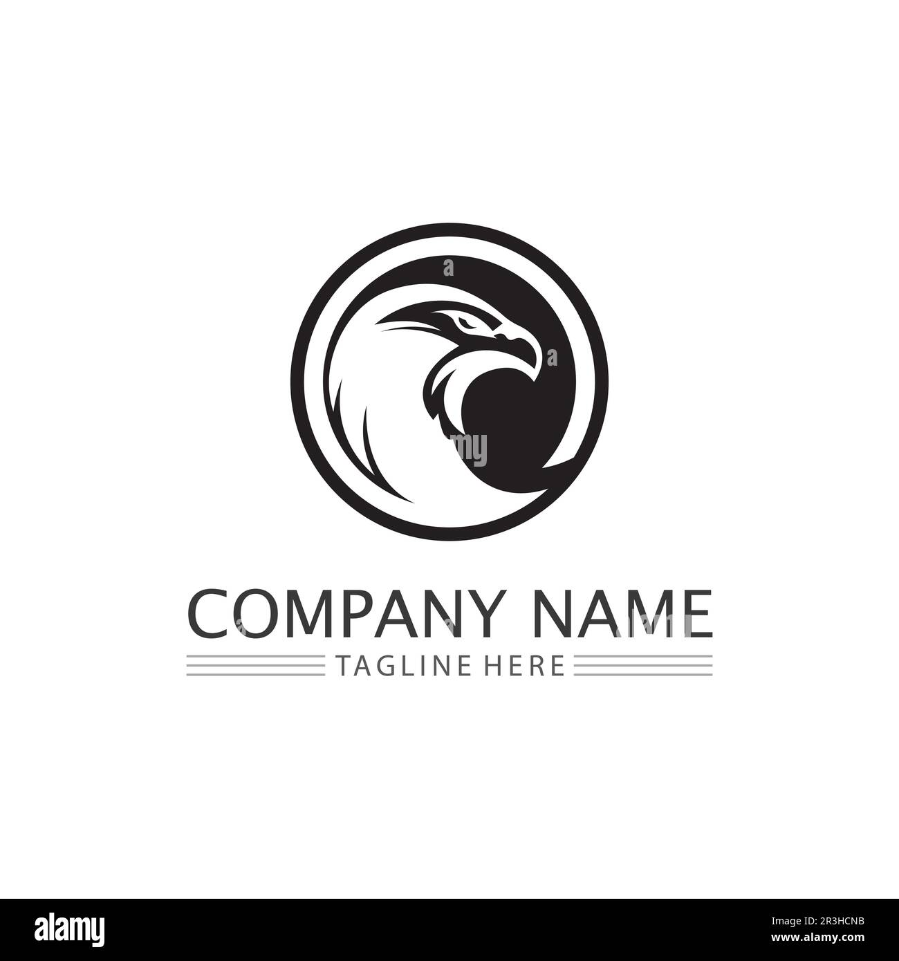 Falcon, eagle Logo and wings Template vector illustration design icon Stock Vector