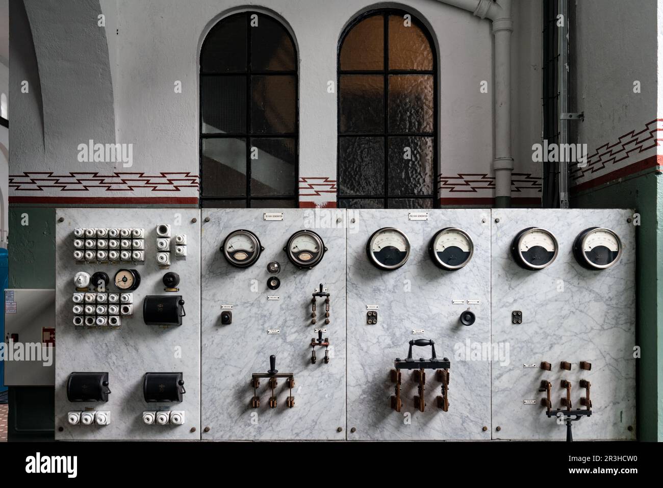 Measuring instruments and control panel at Tyssedal hydropower station ...