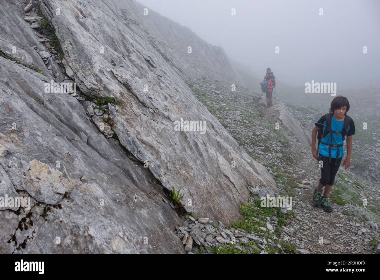 ruta de las Golondrinas, collado de Petrechema, pirineos occidentales, , Huesca, Aragón, Spain, Europe. Stock Photo