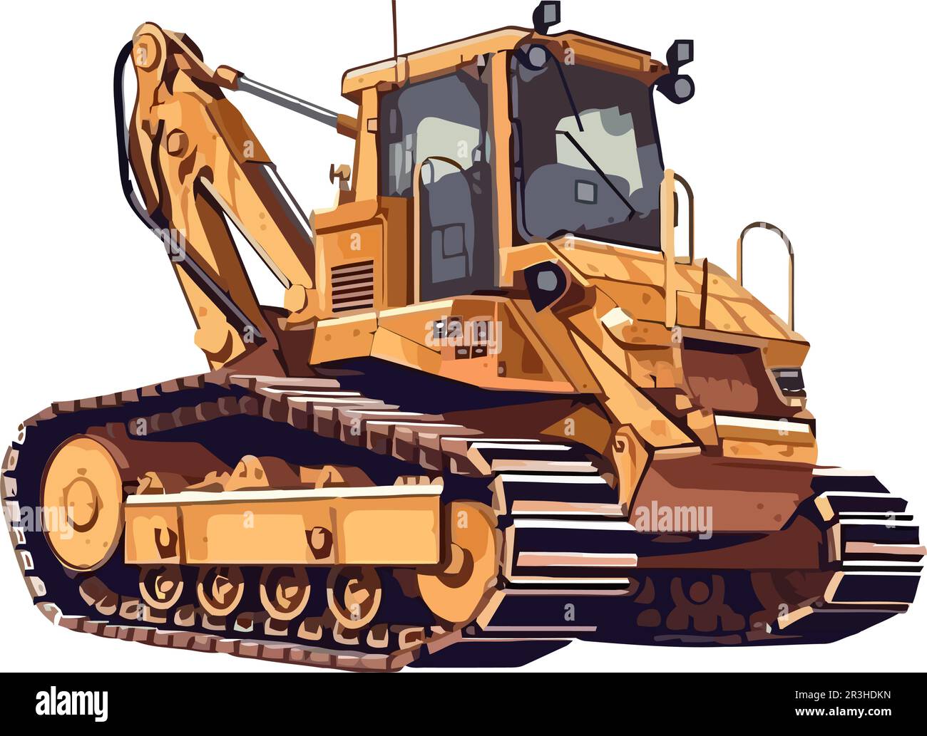 Heavy machinery working on construction site activity Stock Vector