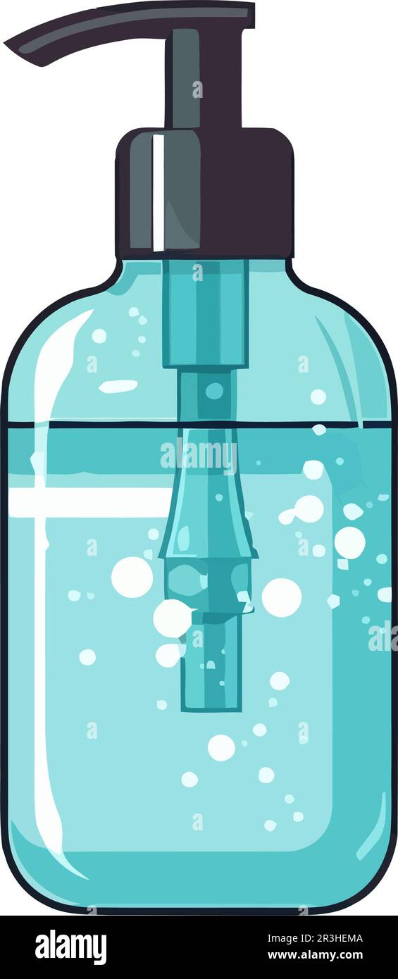 Blue shampoo bottle with symbol and label Stock Vector Image & Art Alamy