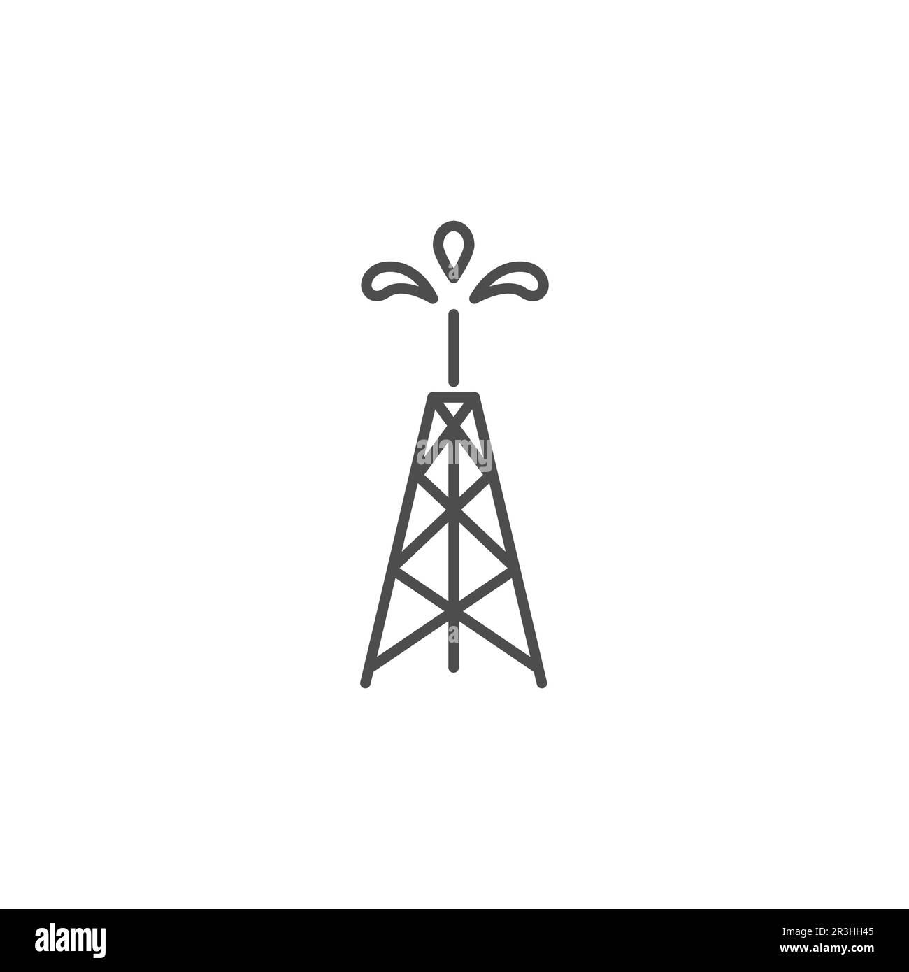 Oil rig related vector linear icon. Isolated on white background ...